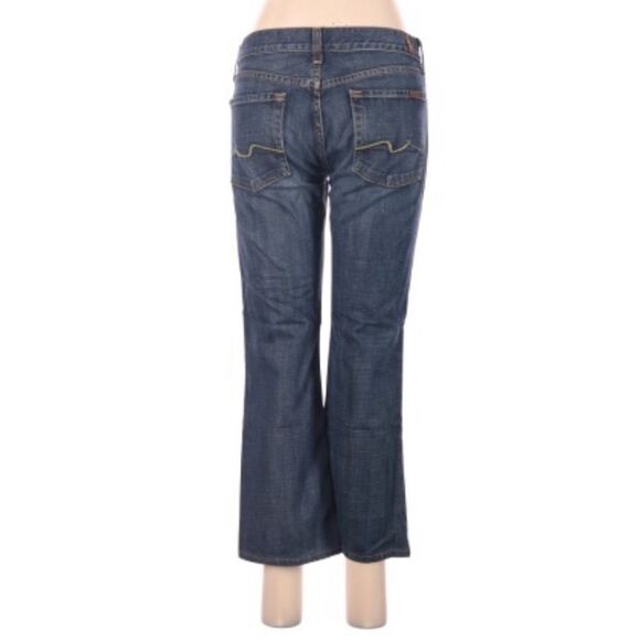 7 FOR ALL MANKIND | Dark Blue Wash Ankle Cropped Denim Jeans Women’s Size 28 (6) - Picture 2 of 7